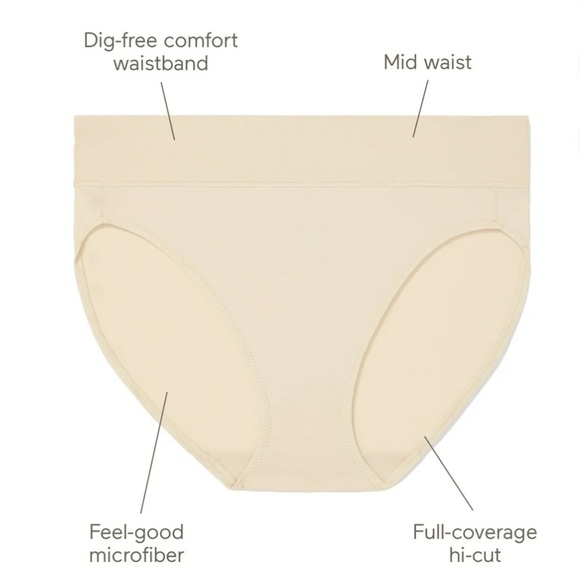Warners® Blissful Benefits Dig-Free Comfort Waistband Microfiber Hi-Cut 3-Pack - Picture 5 of 5